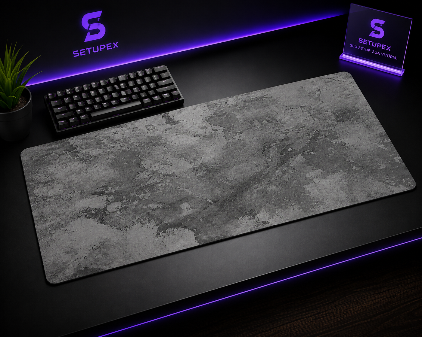 Mouse Pad Extra Grande Cinza para Teclado e Mouse