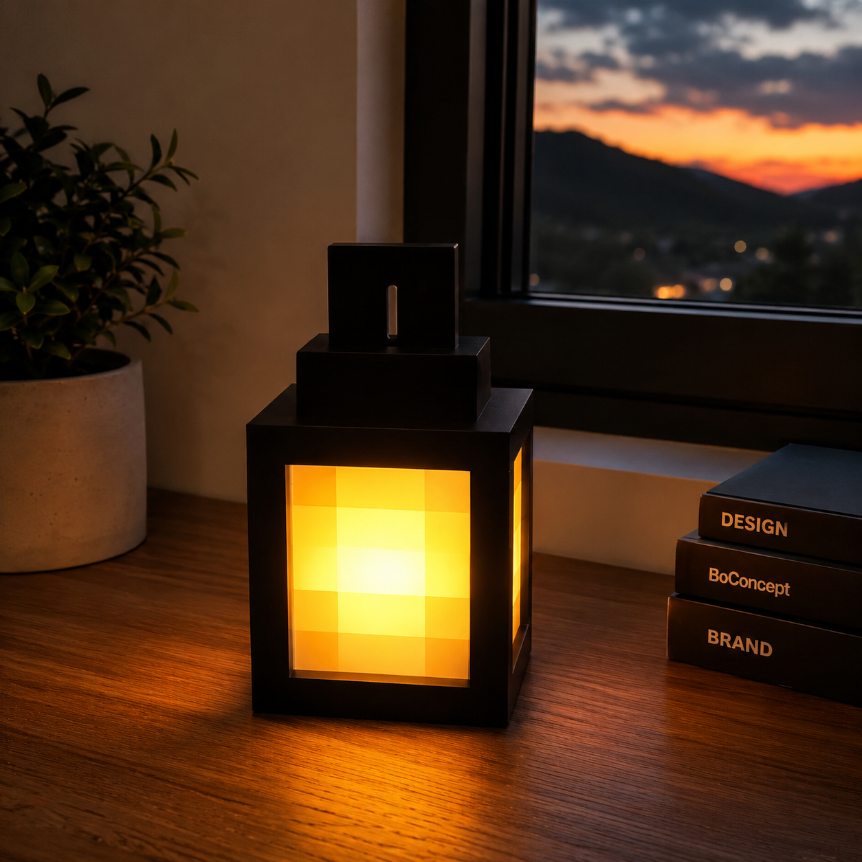 3D Printed Luminous Lantern Nightlight Pixel Game Theme Ambient Home Decor Ornament Light