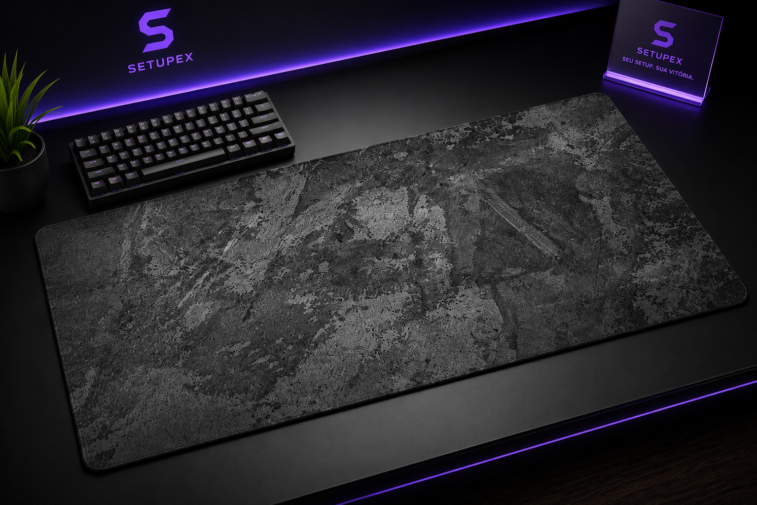 Mouse Pad Extra Grande Cinza para Teclado e Mouse
