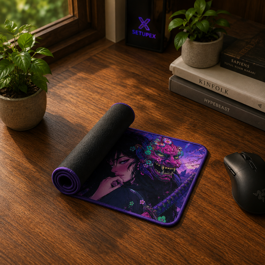 Mouse Pad Gamer Oni Girl 45x40 Antiderrapante Premium