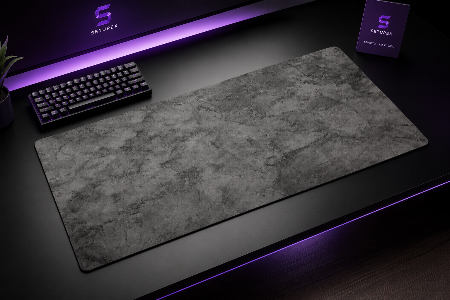 Mouse Pad Extra Grande Cinza para Teclado e Mouse