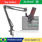 Suporte Articulado Profissional para Microfone Gamer e Podcast