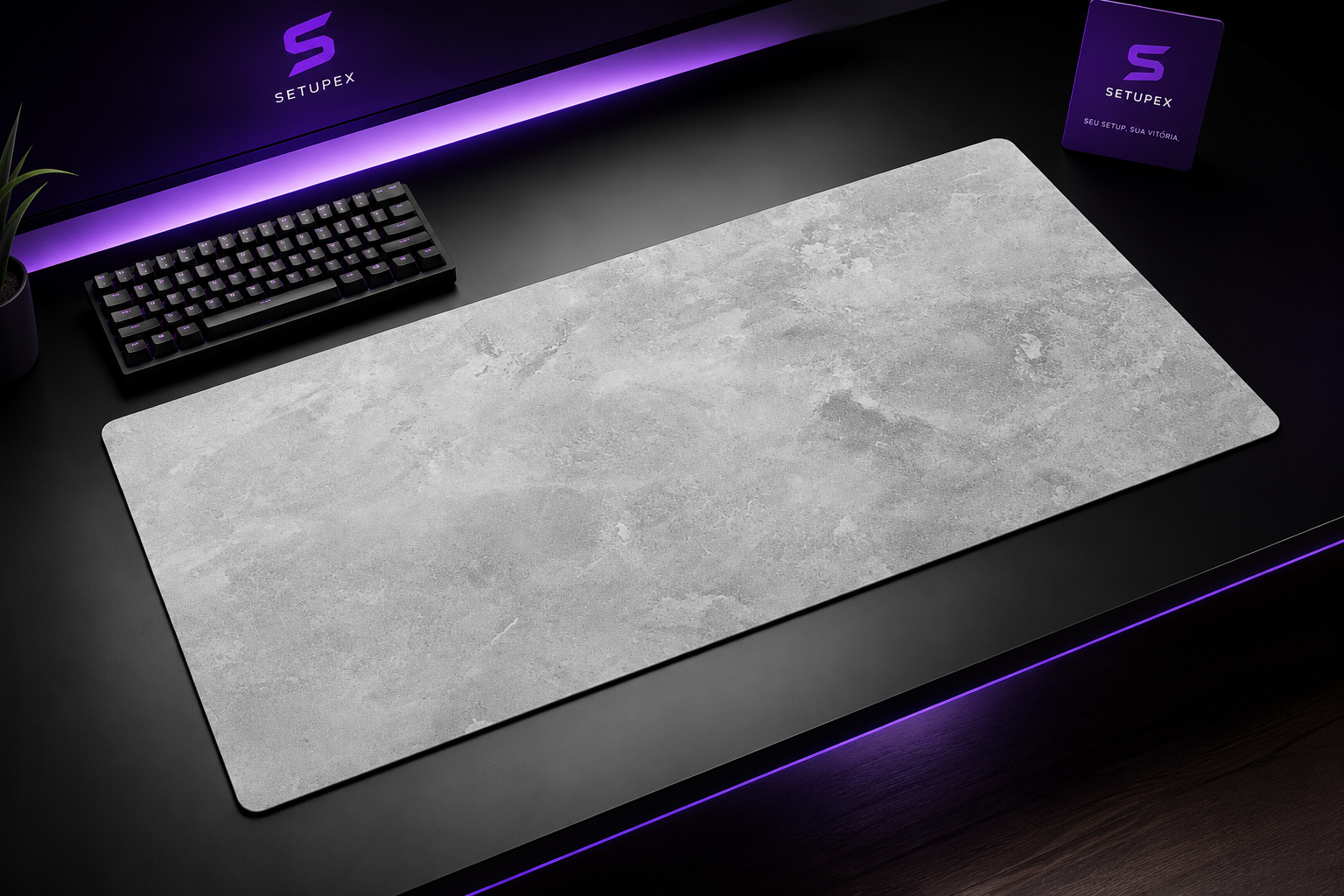Mouse Pad Extra Grande Cinza para Teclado e Mouse