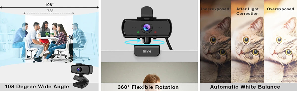 Webcam FIFINE K420 1440p com Microfone Integrado