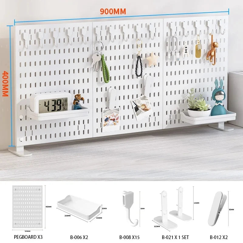 Kit Organizador Pegboard para Mesa e Escritório