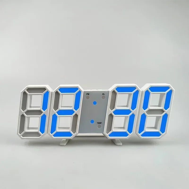 Relógio de Parede LED 3D Moderno com Data e Hora