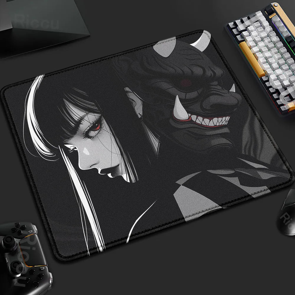 Mouse Pad Gamer Oni Girl 45x40 Antiderrapante Premium