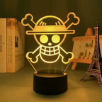 Luminária LED One Piece | Abajur Acrílico Anime com Luffy, Zoro, Chopper e Hancock | Decoração Quarto Infantil e Presente de Aniversário