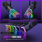 Microfone FIFINE AM8 USB/XLR com RGB e Monitoramento de Áudio