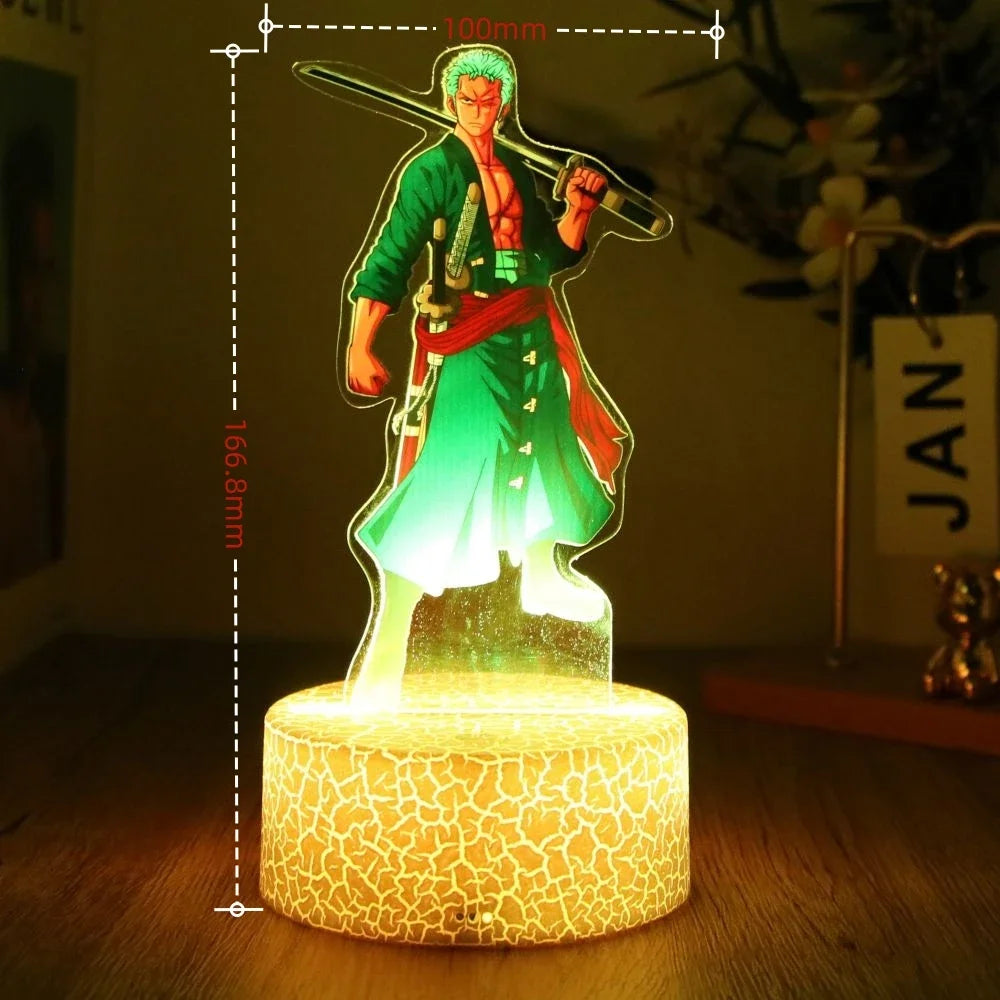 One Piece Luffy & Zoro 3D LED Lamp Action Figures – Anime PVC Collection Model Gift