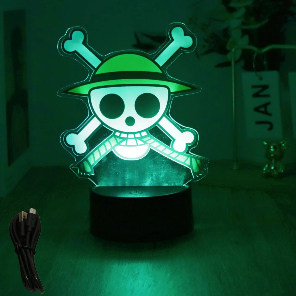 One Piece Luffy & Zoro 3D LED Lamp Action Figures – Anime PVC Collection Model Gift