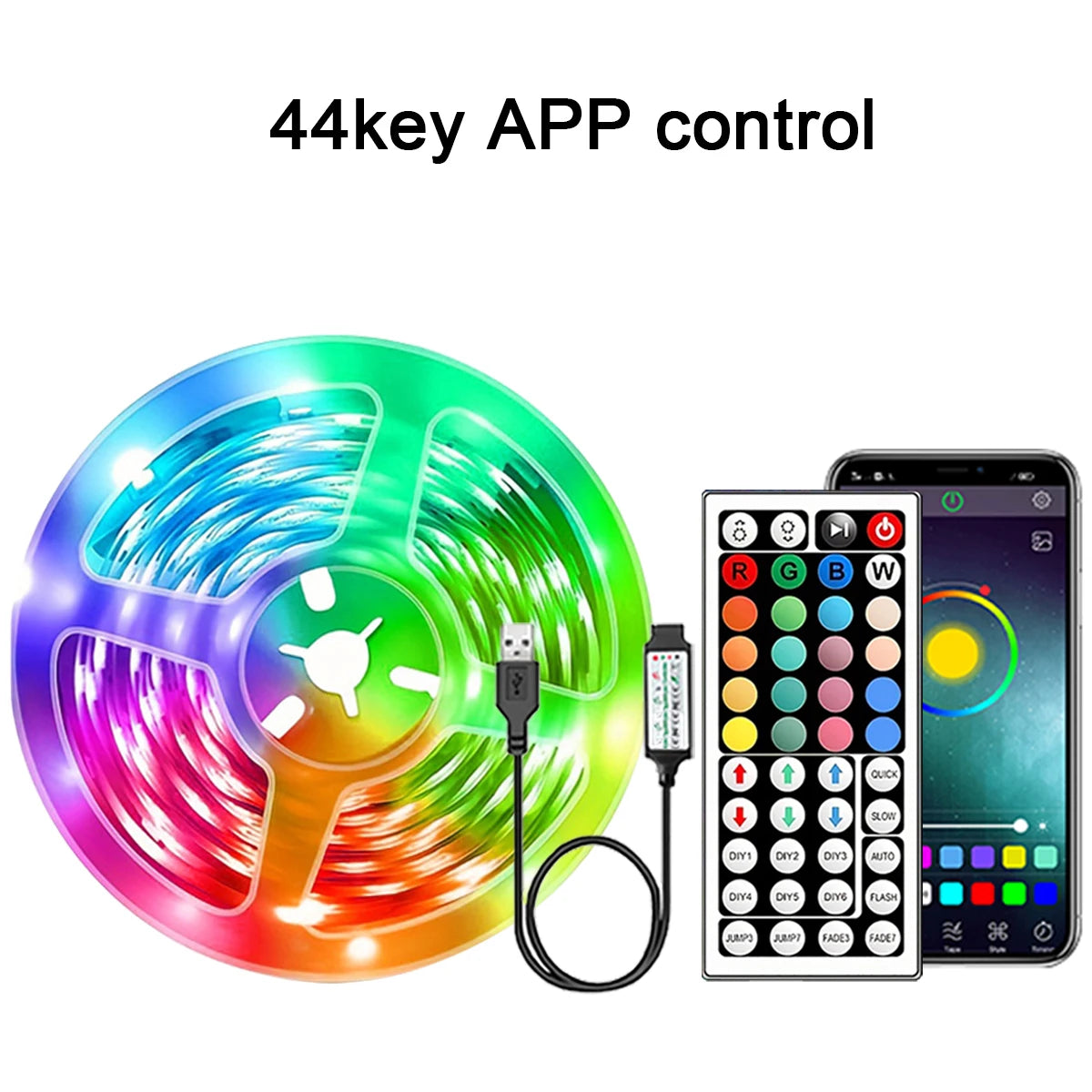 Fita LED RGB APP Control para Quarto Gamer