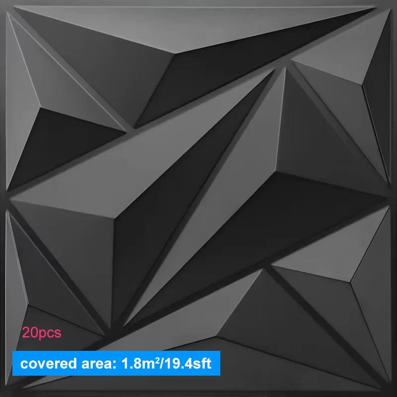 Kit 20 Placas 3D Decorativas para Parede 30x30cm