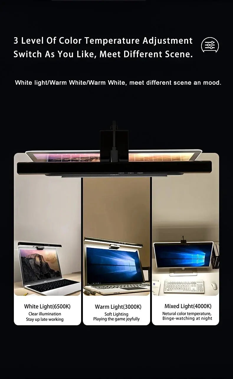 Luminária LED para Monitor de PC com Controle de Brilho