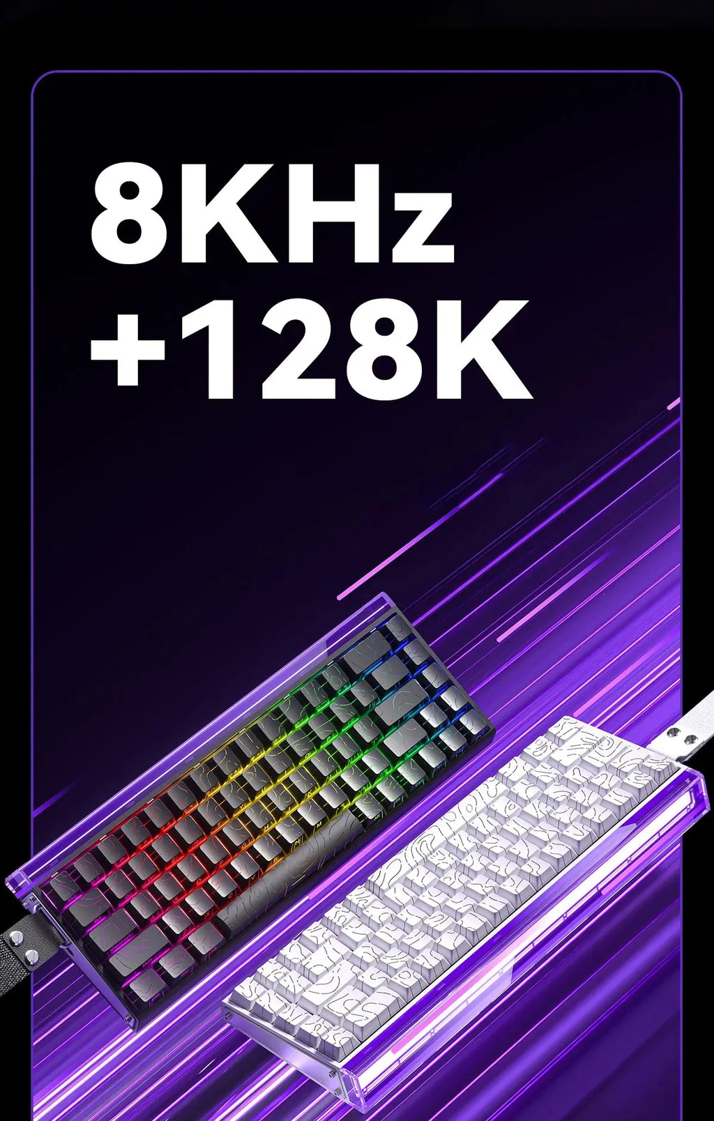Teclado Mecânico AULA HERO 68HE RGB Gamer 8K