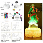 One Piece Luffy & Zoro 3D LED Lamp Action Figures – Anime PVC Collection Model Gift