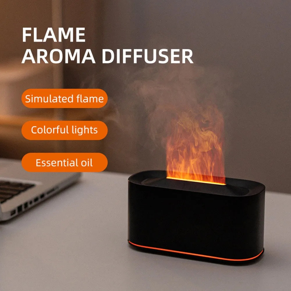 Difusor de Aromas Ultrassônico com Efeito Chama LED