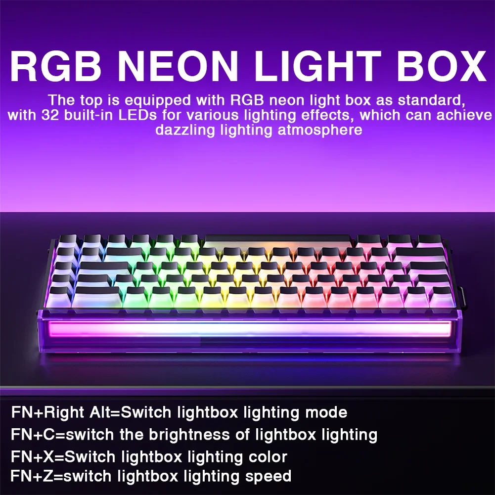 Teclado Mecânico AULA HERO 68HE RGB Gamer 8K