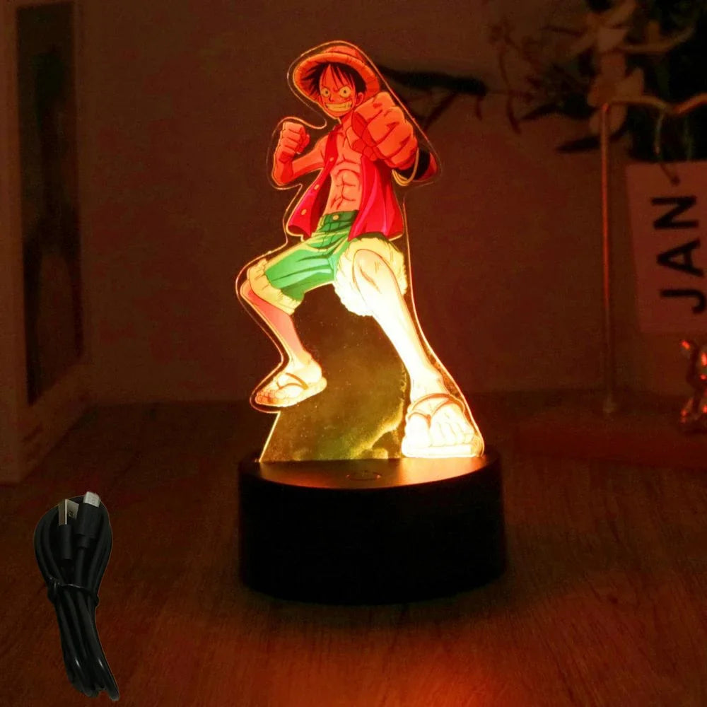 One Piece Luffy & Zoro 3D LED Lamp Action Figures – Anime PVC Collection Model Gift