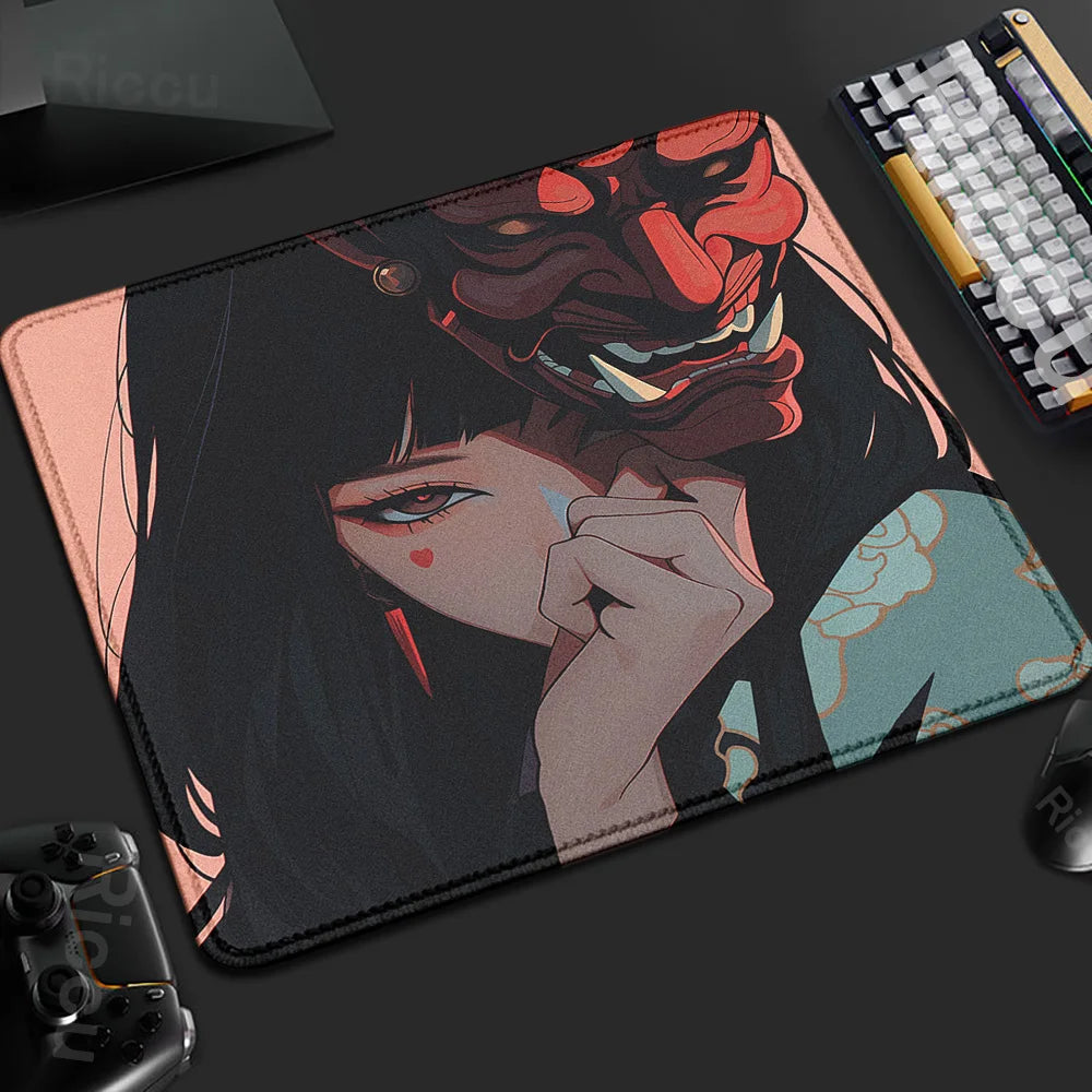 Mouse Pad Gamer Oni Girl 45x40 Antiderrapante Premium