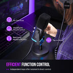 Microfone FIFINE AM8 USB/XLR com RGB e Monitoramento de Áudio