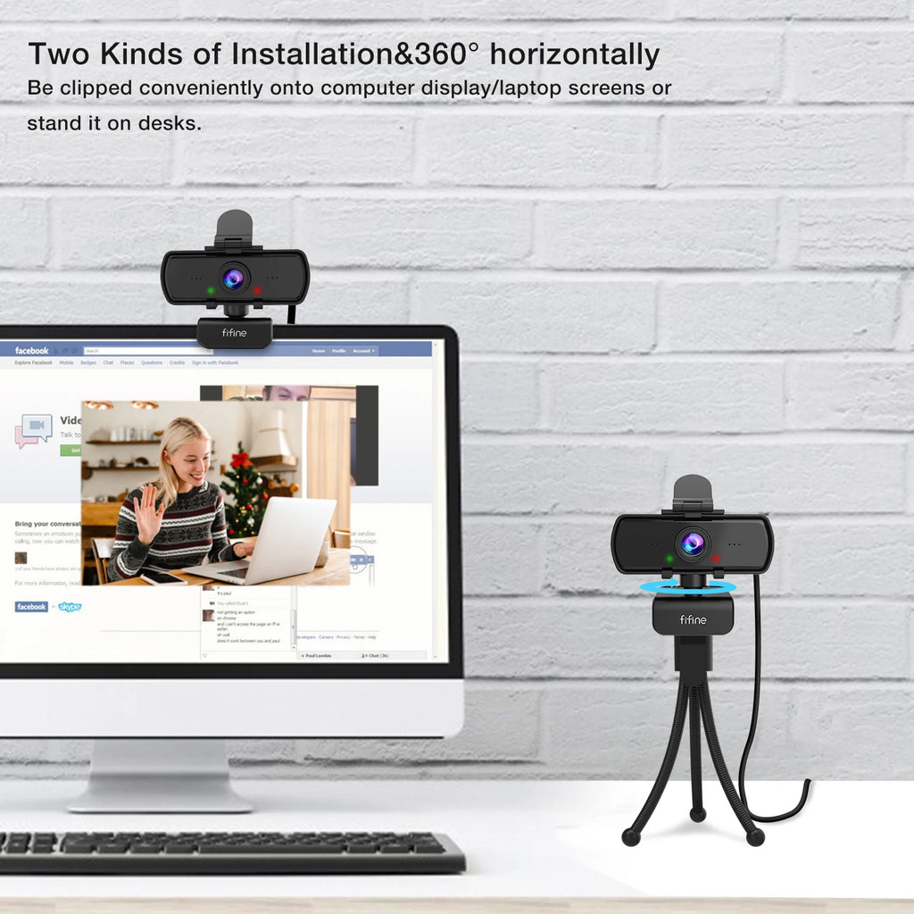 Webcam FIFINE K420 1440p com Microfone Integrado