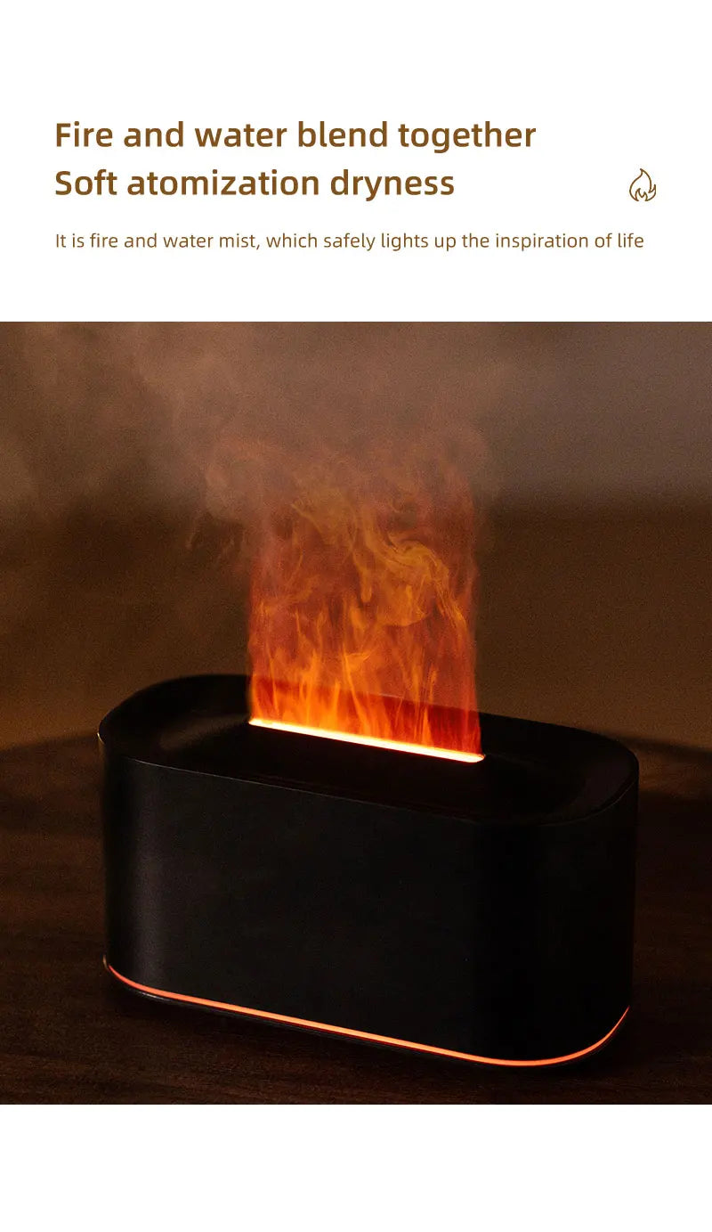 Difusor de Aromas Ultrassônico com Efeito Chama LED