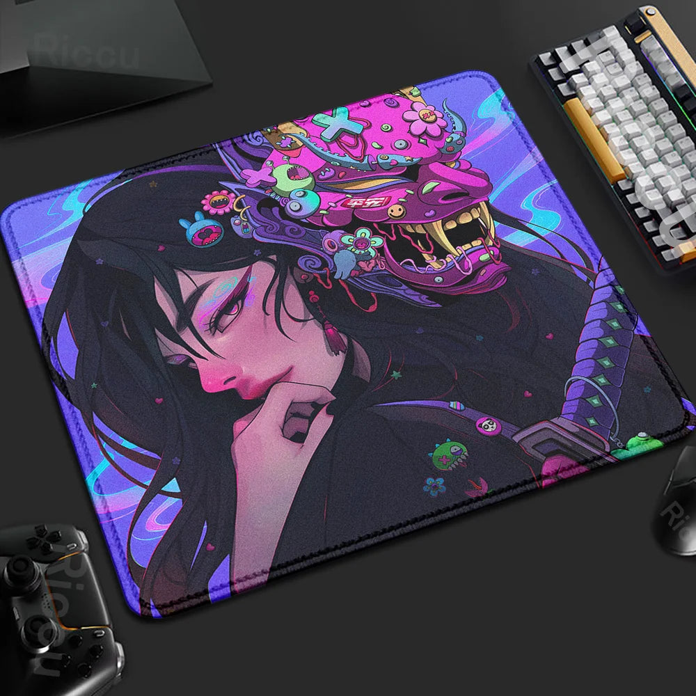 Mouse Pad Gamer Oni Girl 45x40 Antiderrapante Premium