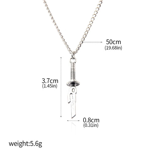 Anime Jujutsu Kaisen Fushiguro Toji Sword Necklace Spear of Tianri Knife Pendant Cosplay Necklaces For Unisex Choker Jewelry