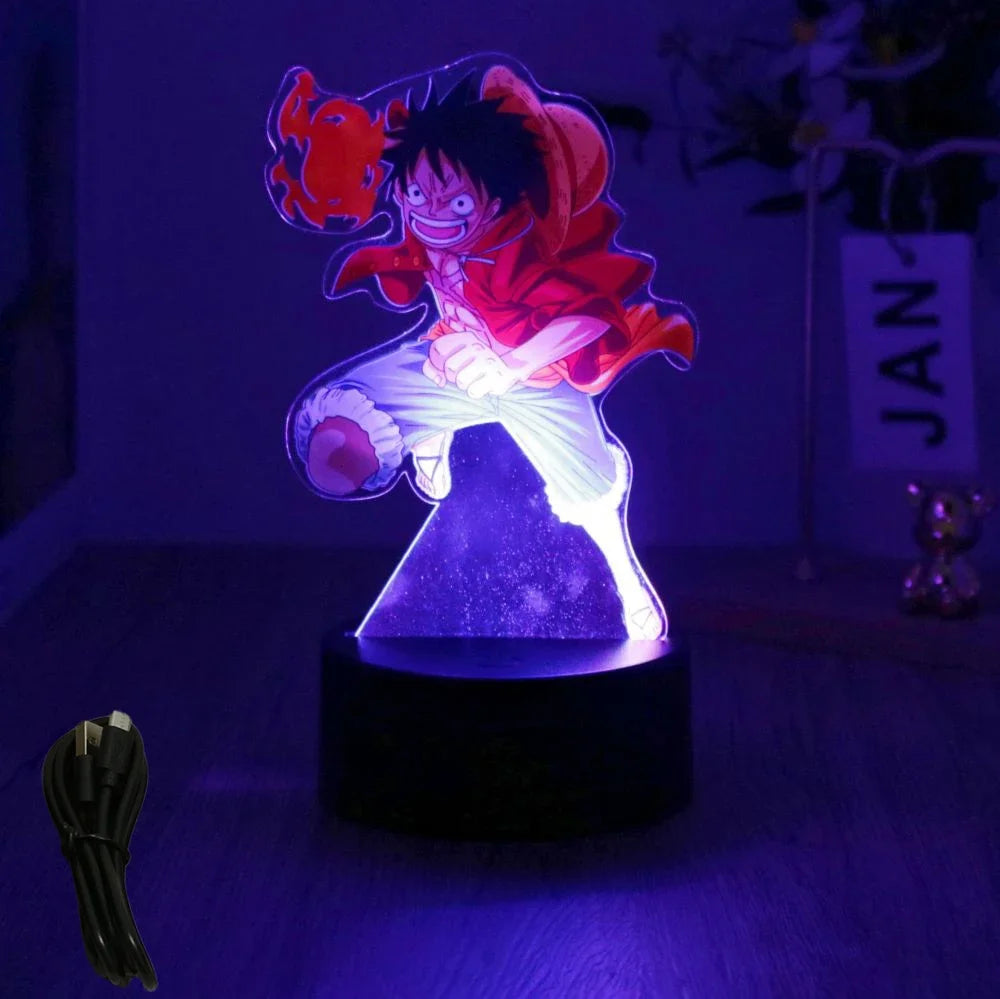 One Piece Luffy & Zoro 3D LED Lamp Action Figures – Anime PVC Collection Model Gift