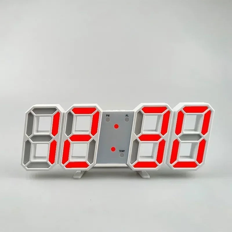 Relógio de Parede LED 3D Moderno com Data e Hora