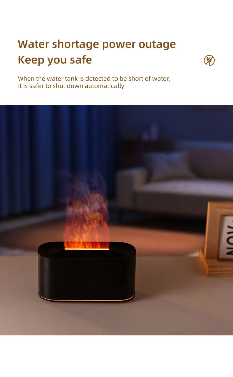 Difusor de Aromas Ultrassônico com Efeito Chama LED