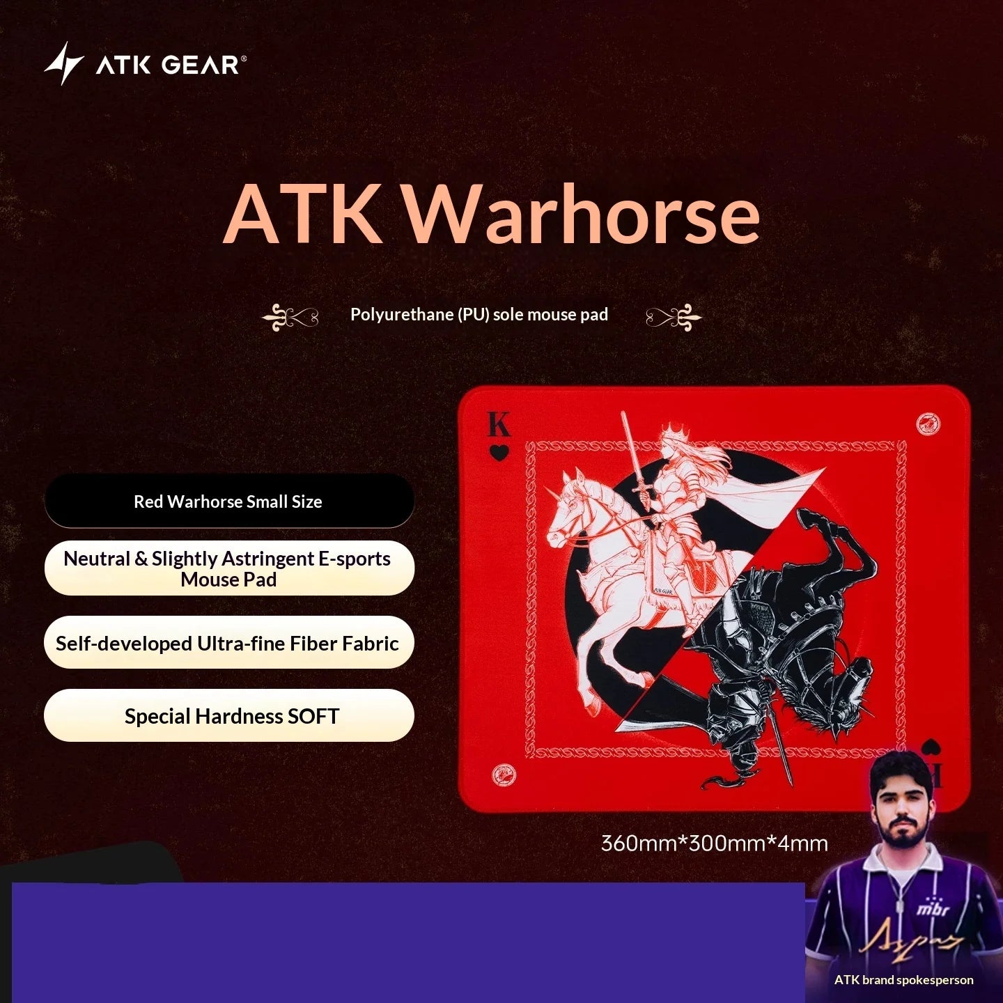 Mouse Pad ATK Warhorse com Ilustração Exclusiva