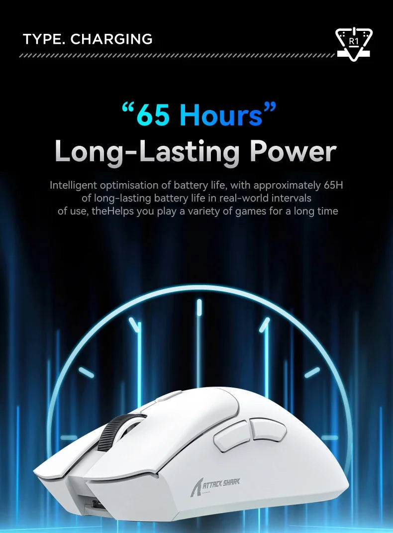 Mouse Gamer Attack Shark R1 Wireless RGB