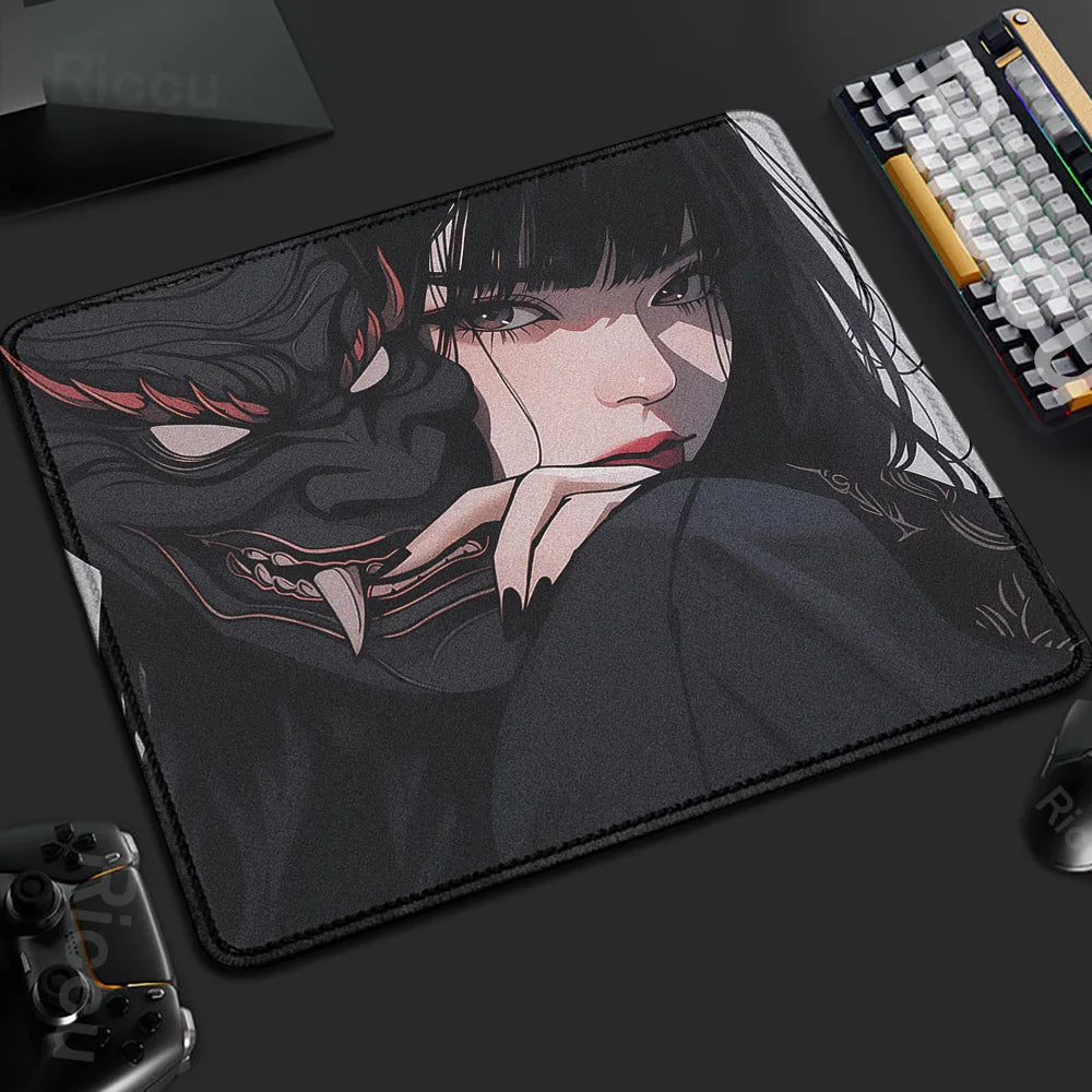 Mouse Pad Gamer Oni Girl 45x40 Antiderrapante Premium