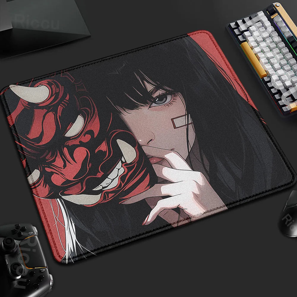 Mouse Pad Gamer Oni Girl 45x40 Antiderrapante Premium