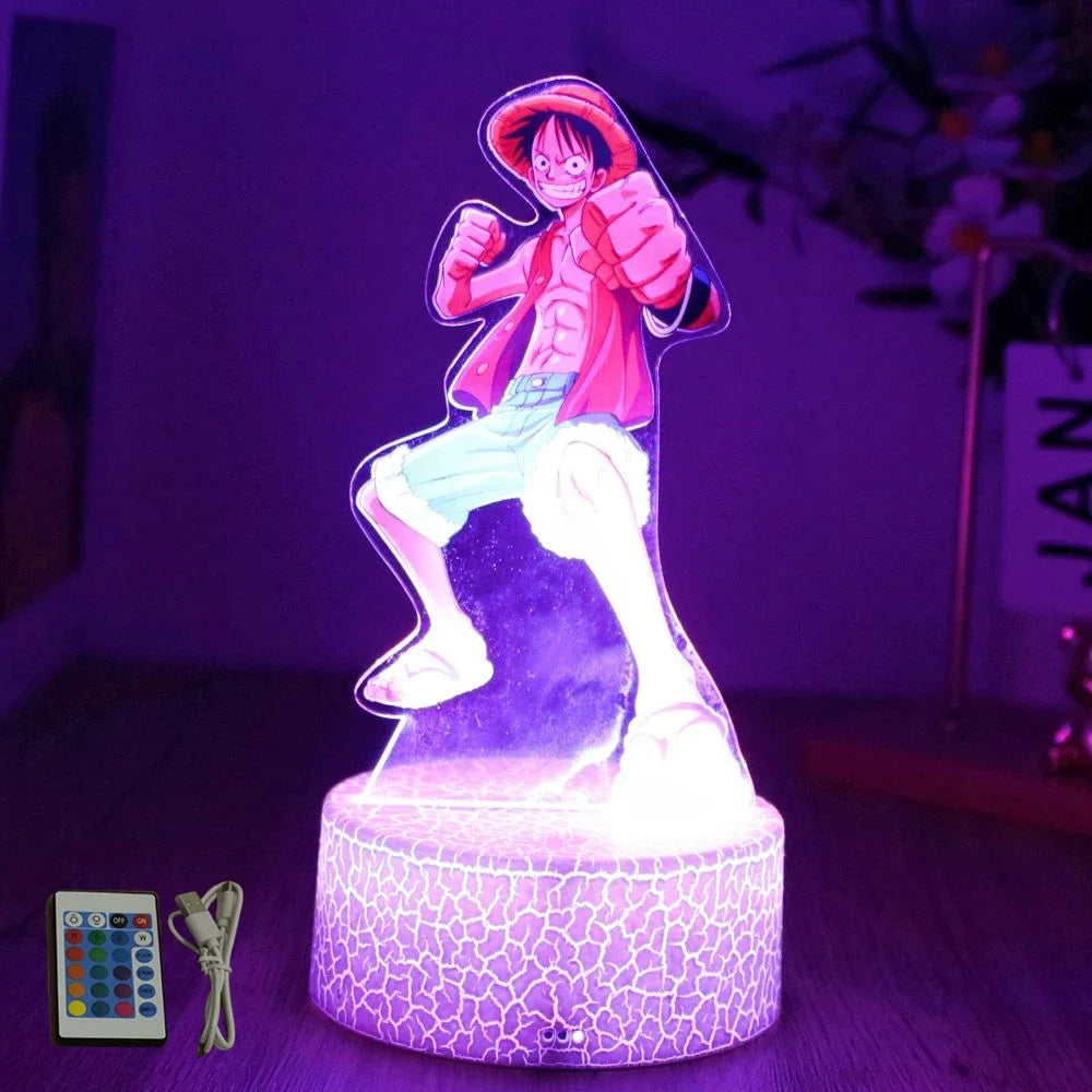 One Piece Luffy & Zoro 3D LED Lamp Action Figures – Anime PVC Collection Model Gift
