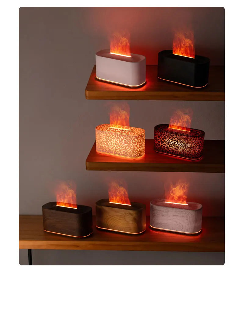 Difusor de Aromas Ultrassônico com Efeito Chama LED