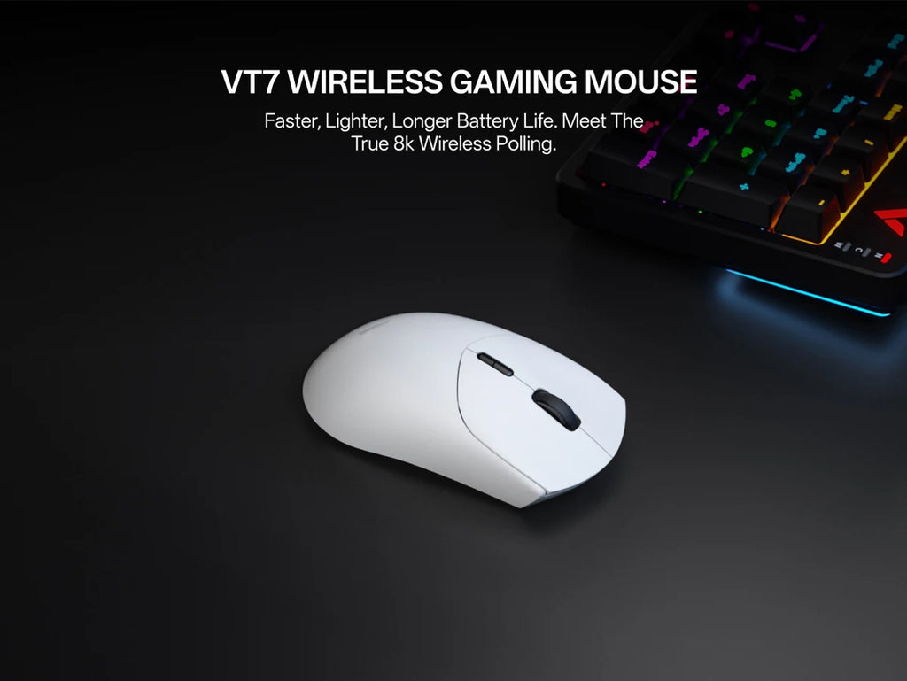 Rapoo VT7 MAX Mouse Gamer Wireless 8K de Alta Performance