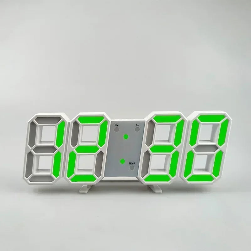 Relógio de Parede LED 3D Moderno com Data e Hora