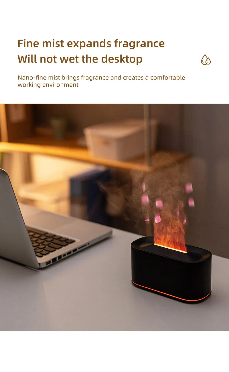 Difusor de Aromas Ultrassônico com Efeito Chama LED