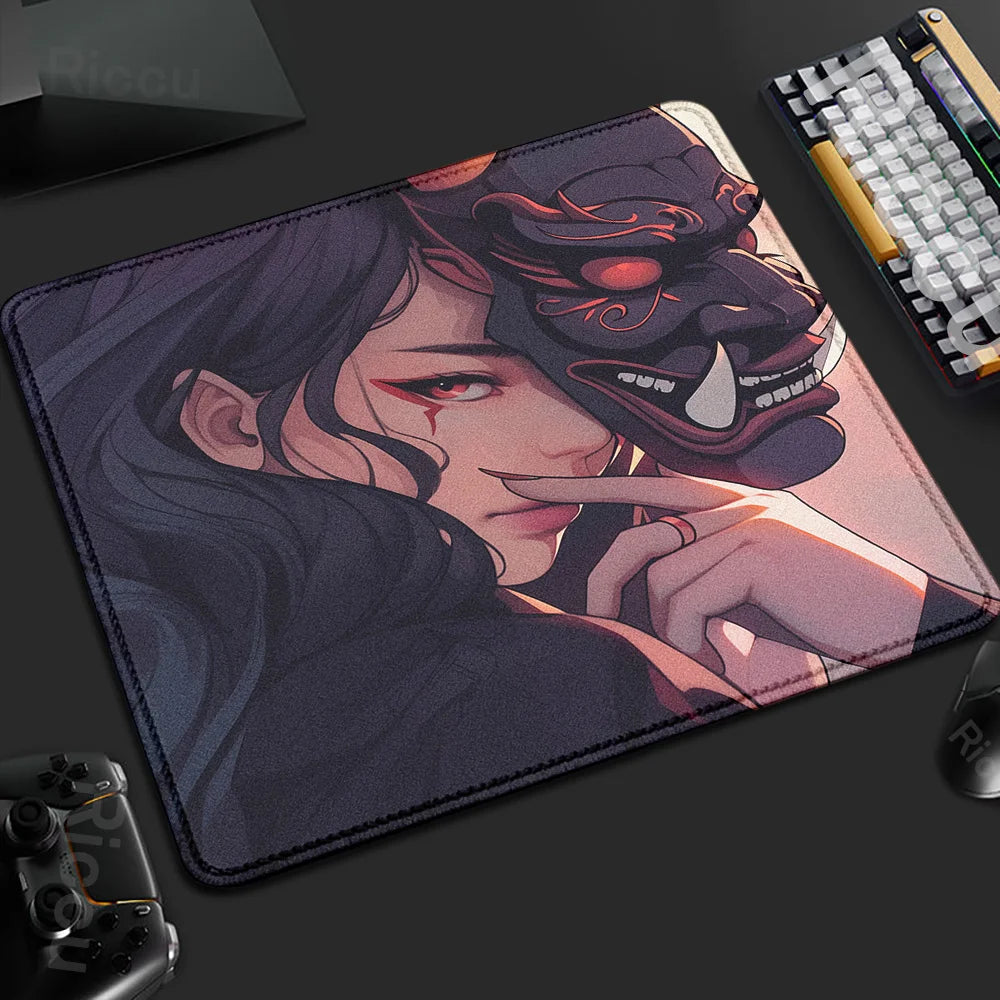 Mouse Pad Gamer Oni Girl 45x40 Antiderrapante Premium