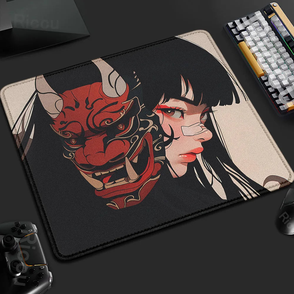 Mouse Pad Gamer Oni Girl 45x40 Antiderrapante Premium