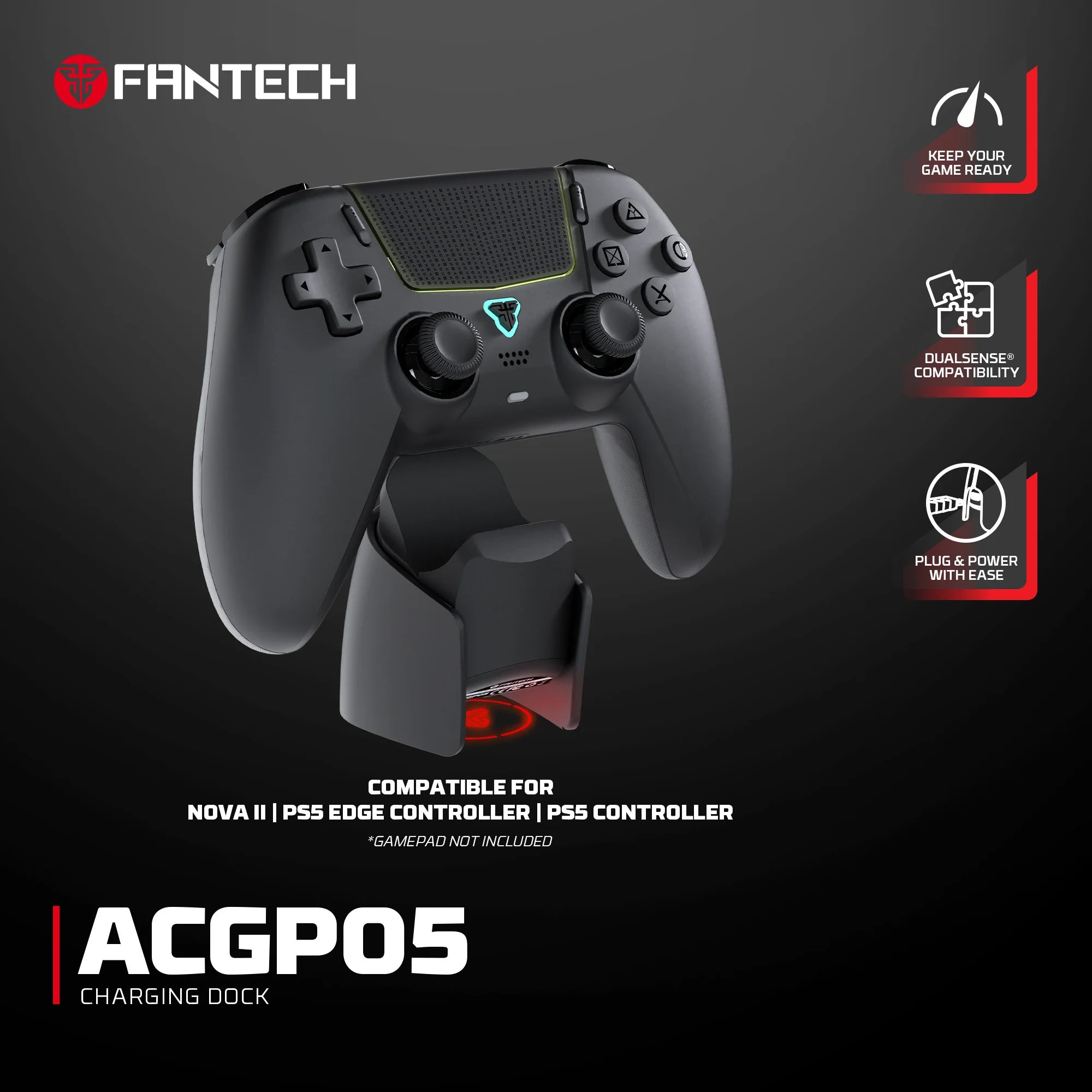 Controle Wireless FANTECH NOVA II para PC, PS4 e Switch