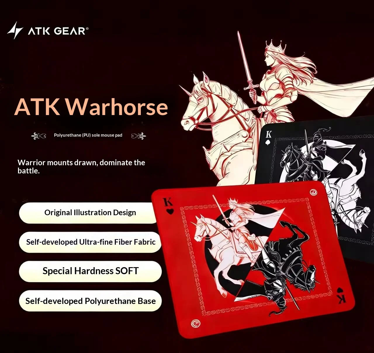 Mouse Pad ATK Warhorse com Ilustração Exclusiva