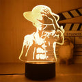 Luminária LED One Piece | Abajur Acrílico Anime com Luffy, Zoro, Chopper e Hancock | Decoração Quarto Infantil e Presente de Aniversário