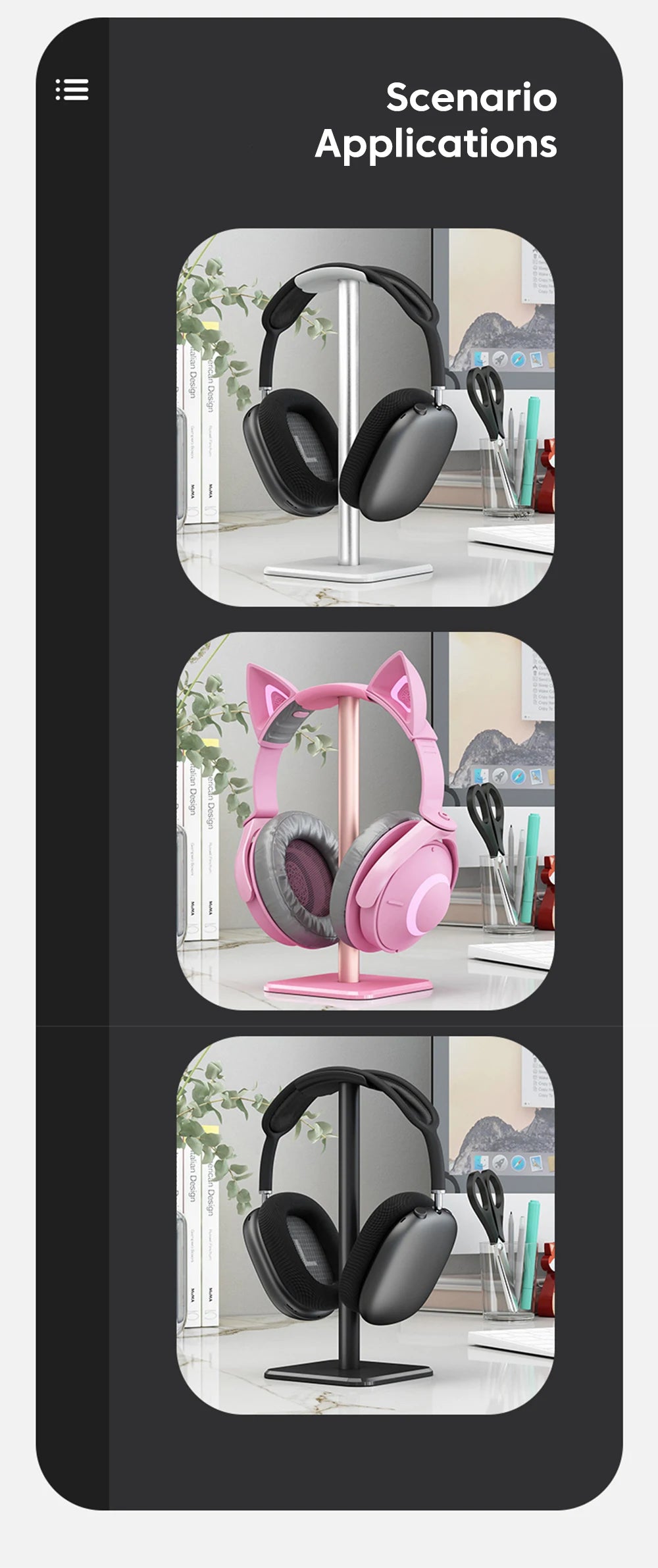 Suporte Premium para Headset em Alumínio Gamer