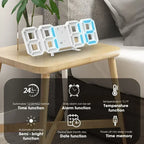 Relógio de Parede LED 3D Moderno com Data e Hora