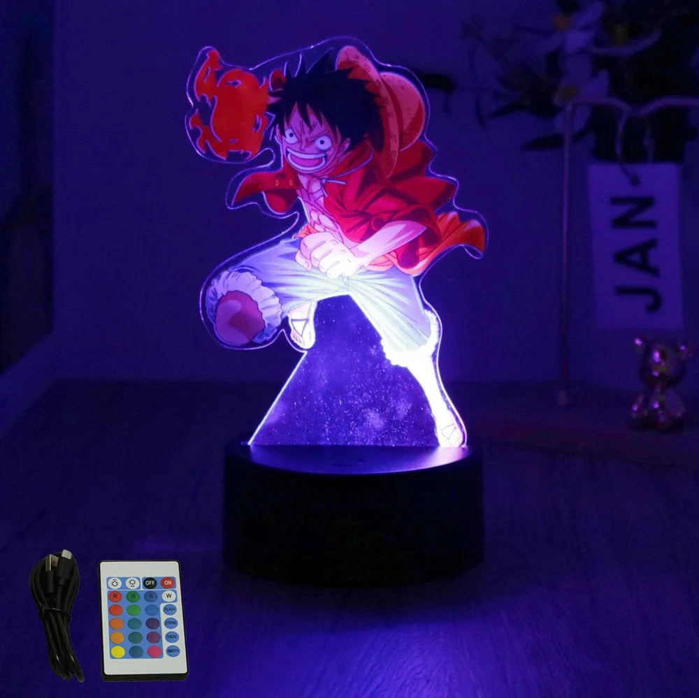 One Piece Luffy & Zoro 3D LED Lamp Action Figures – Anime PVC Collection Model Gift