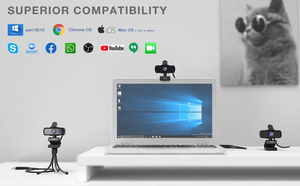 Webcam FIFINE K420 1440p com Microfone Integrado